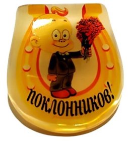 Магнит из селенита подкова пожелания "Поклонников" 