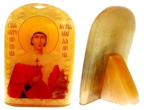 Именная икона из селенита "Святая Мария Магдалина" 