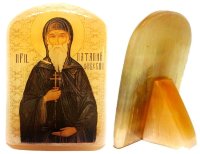 Именная икона из селенита "Преподобный Патапий Фивский"