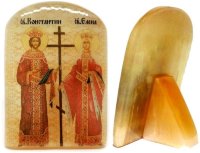 Икона из селенита с подставкой "Святые Константин и Елена"