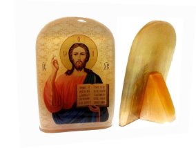 Малая икона из селенита 50*35 "Спаситель Иисус Христос" 