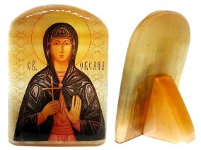 Именная икона из селенита "Св. Оксана" 
