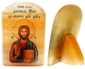 Икона из селенита венчальная "Господь Вседержитель" 